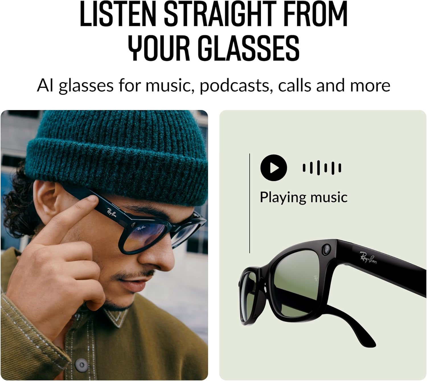 Ray-Ban Meta Wayfarer Akilli Gozluk Mat Siyah Polarize Grafit RW4006