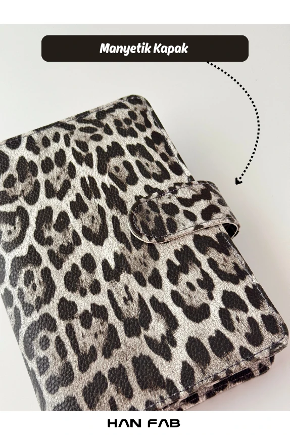 Leopar Desenli Bütçe Planlayıcı Cüzdan - Birikim Ajandası