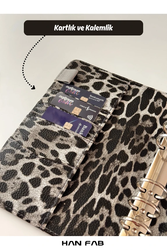 Leopar Desenli Bütçe Planlayıcı Cüzdan - Birikim Ajandası