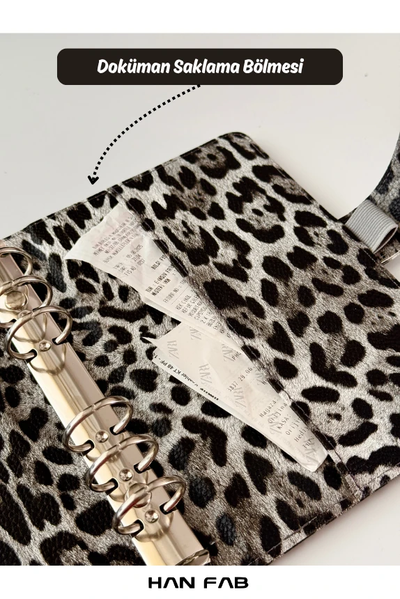 Leopar Desenli Bütçe Planlayıcı Cüzdan - Birikim Ajandası