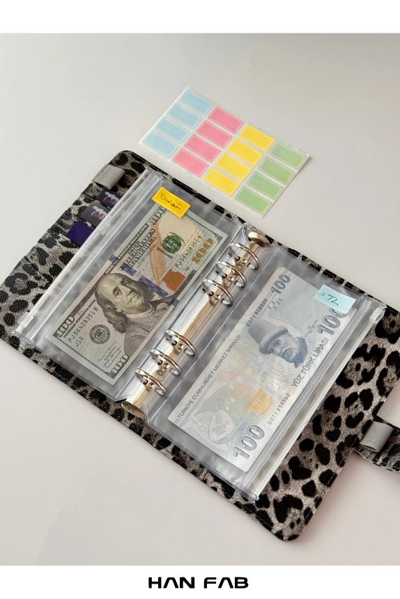 Leopar Desenli Bütçe Planlayıcı Cüzdan - Birikim Ajandası