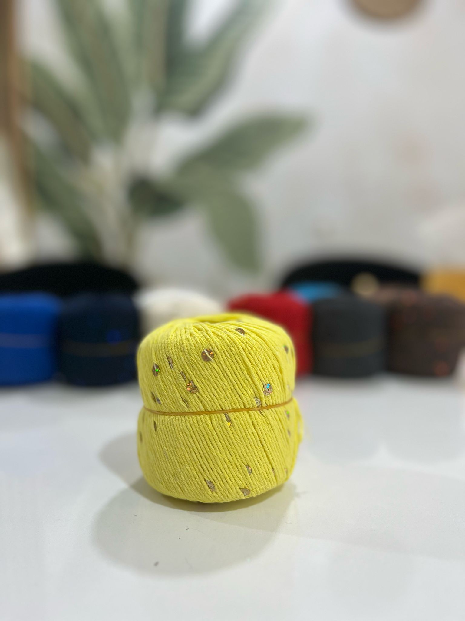 Pullu ip 50 gr - sarı pullu