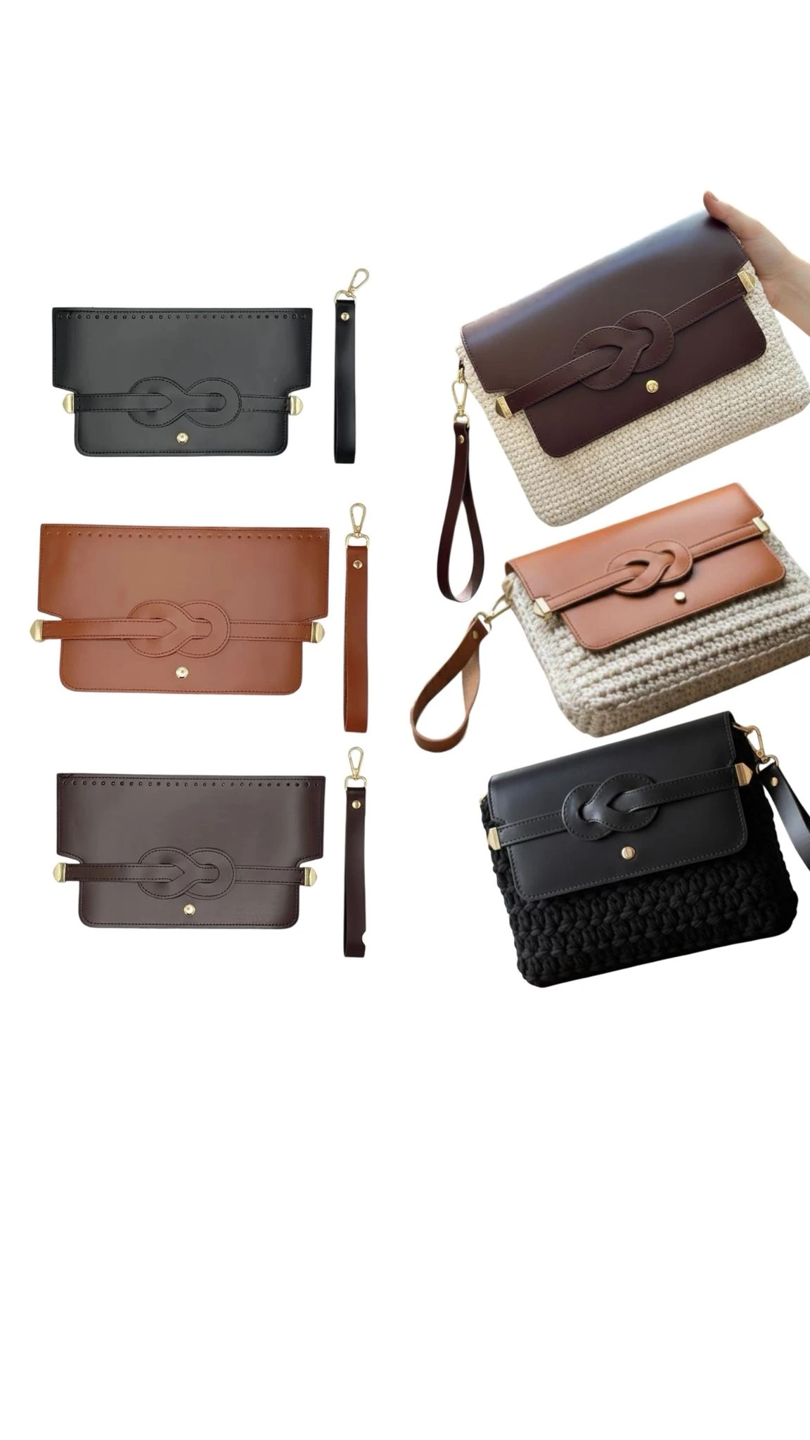 Bellis çanta seti (kahverengi)