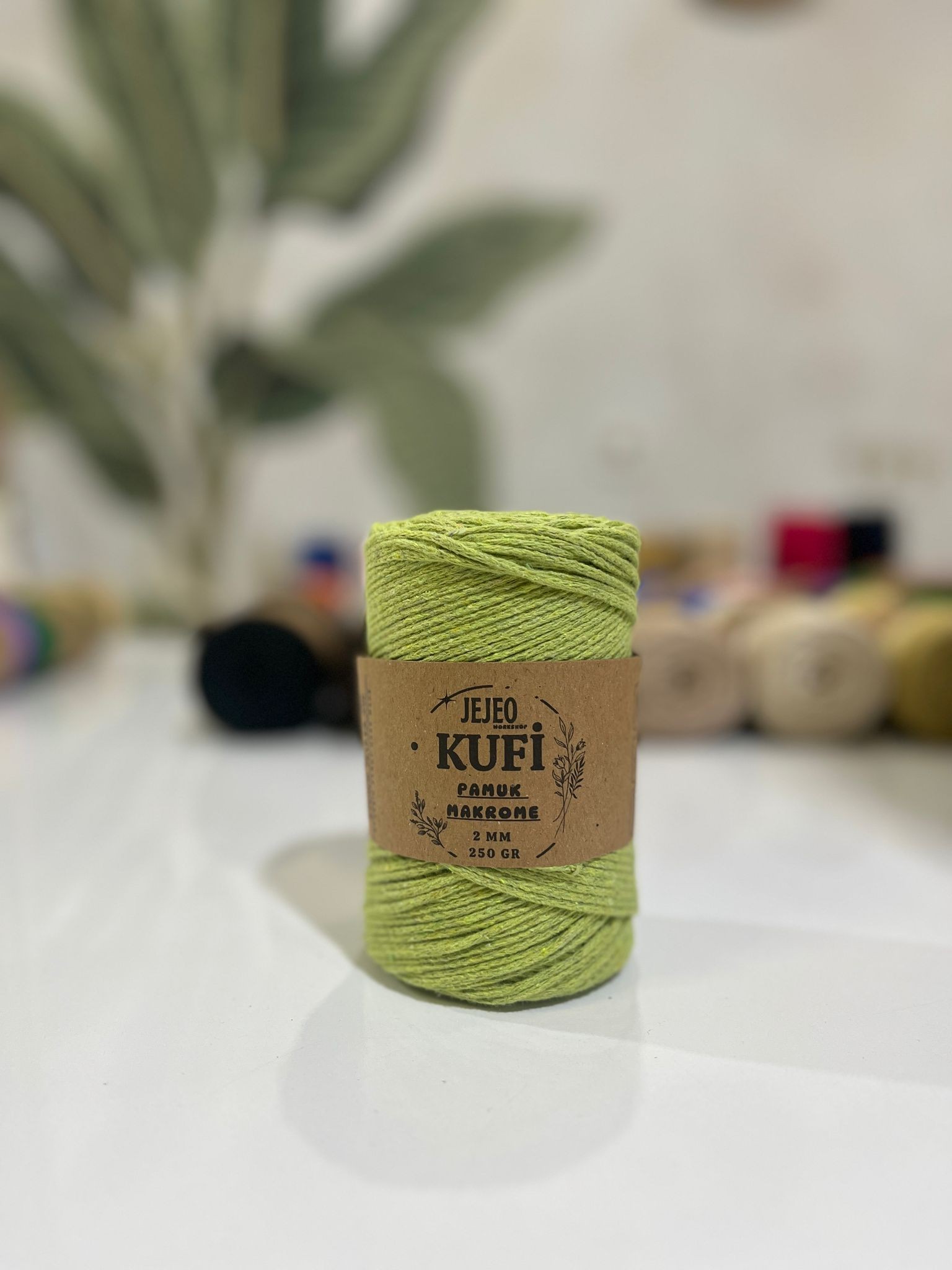 jejeo Kufi Pamuk Makrome  - fıstık yeşili