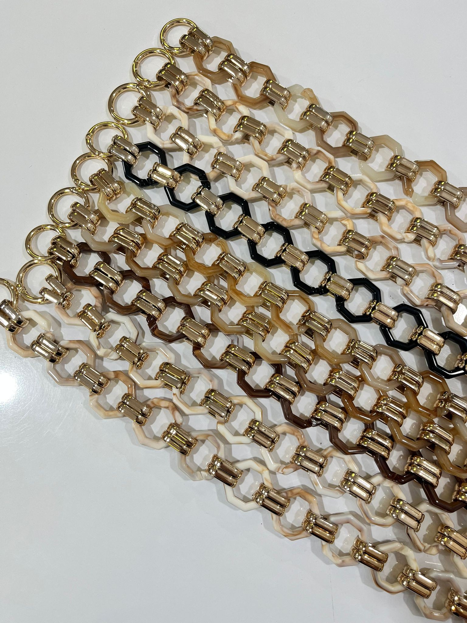 Akrilik Beşgen Zincir Çanta Sapı 45 CM (Adet)