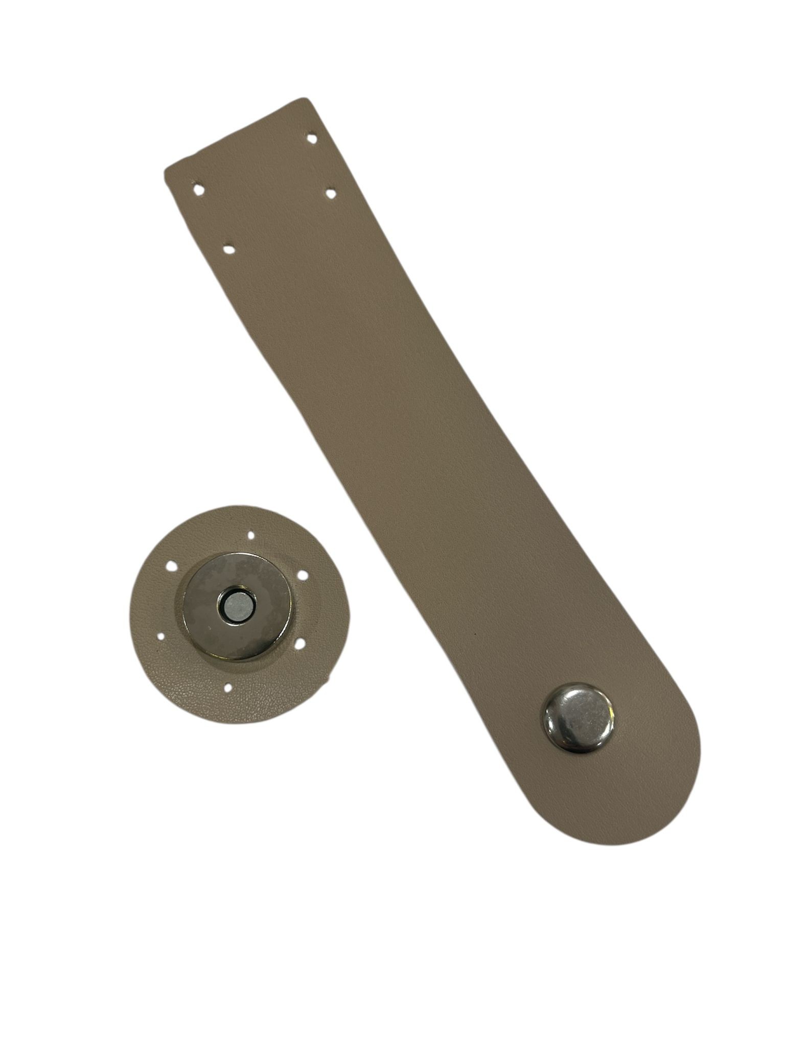 Mini çanta çıt çıt kapama deri - bej gümüş metal