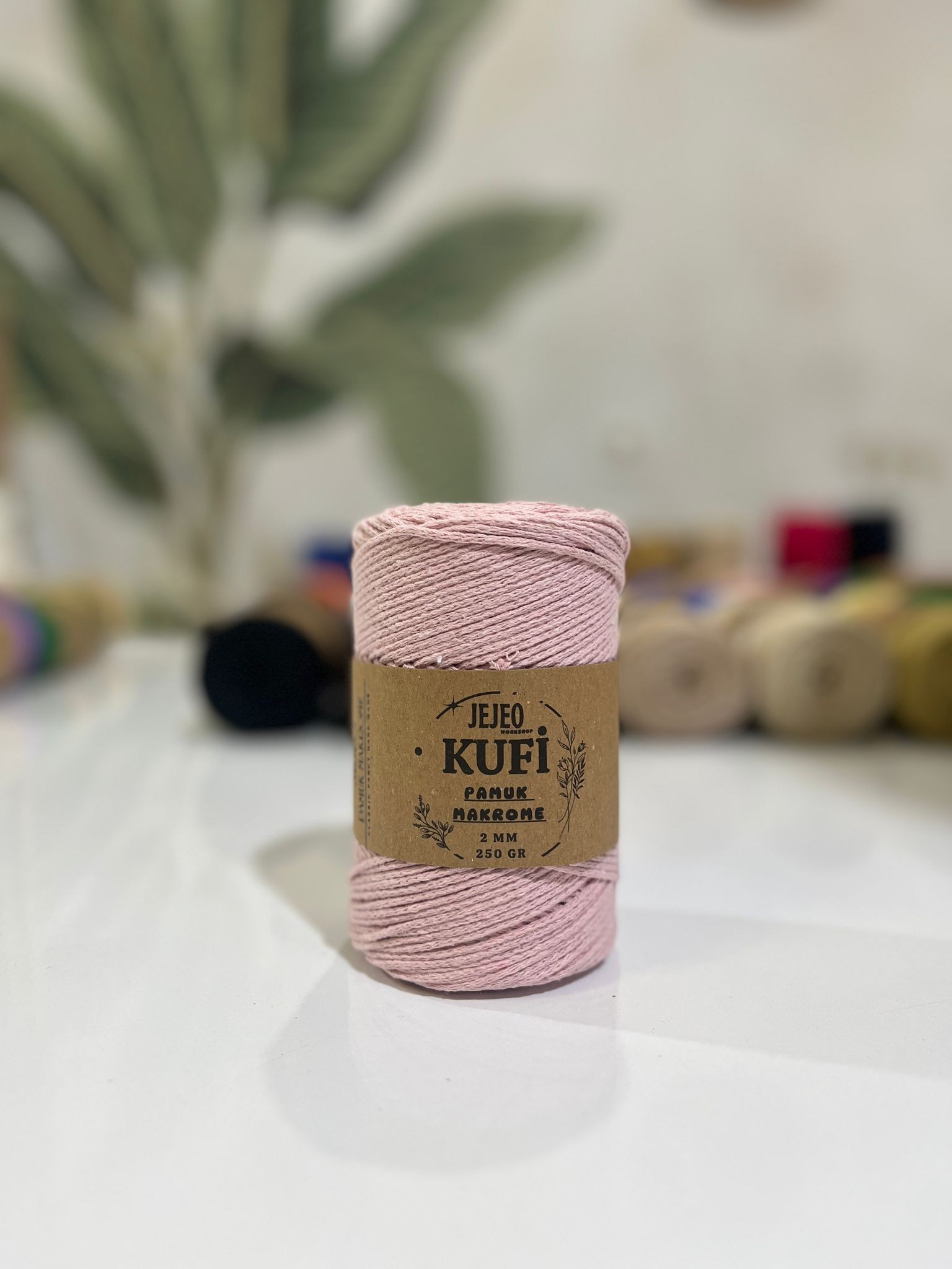 jejeo Kufi Pamuk Makrome  - pudra-somon