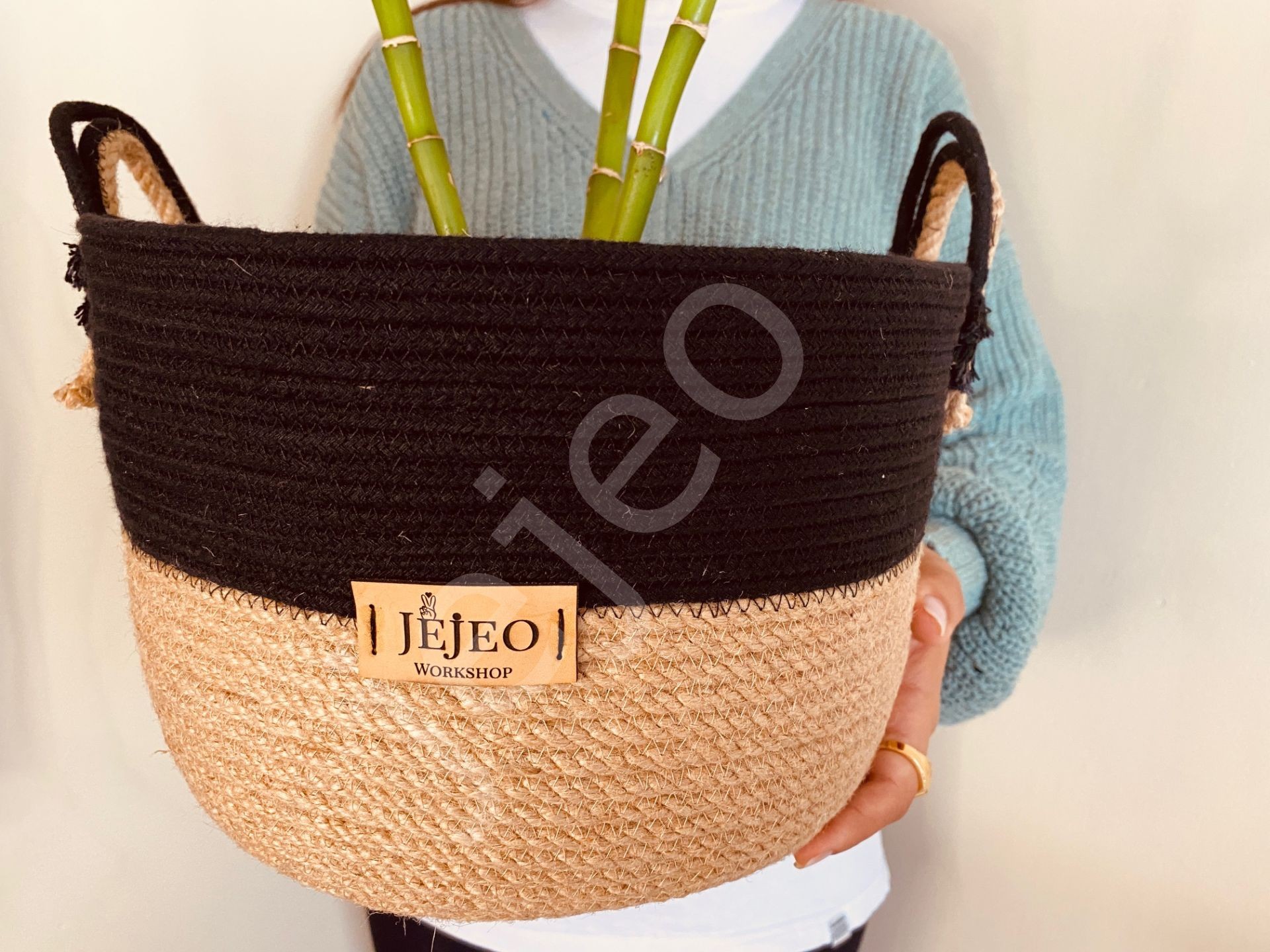 jejeo çok amaçlı kordon ip sepet/saksı