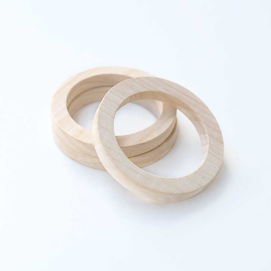 Ahşap Köşeli Halka – Natürel – 80MM