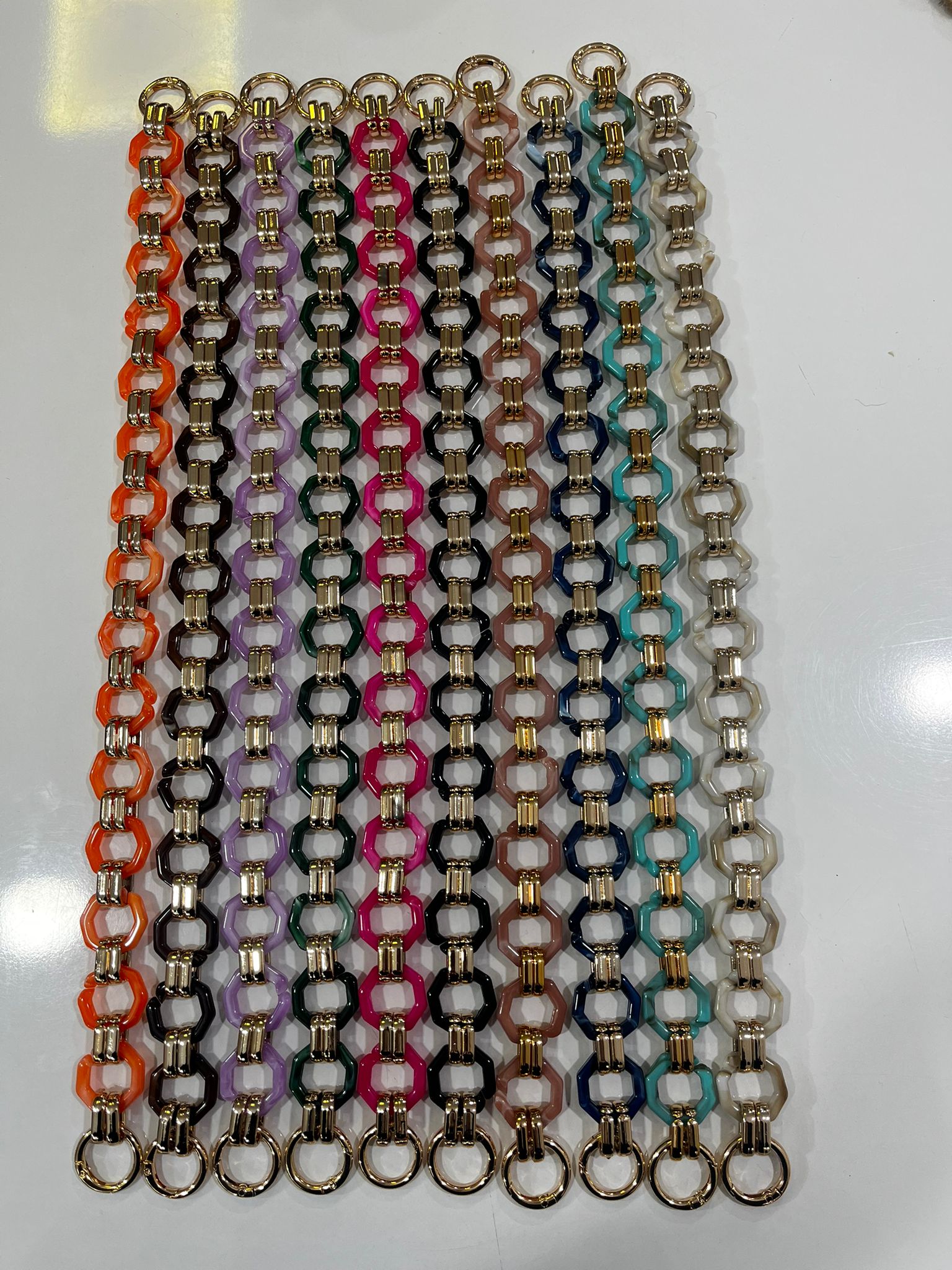 Akrilik Beşgen Zincir Çanta Sapı 45 CM (Adet)