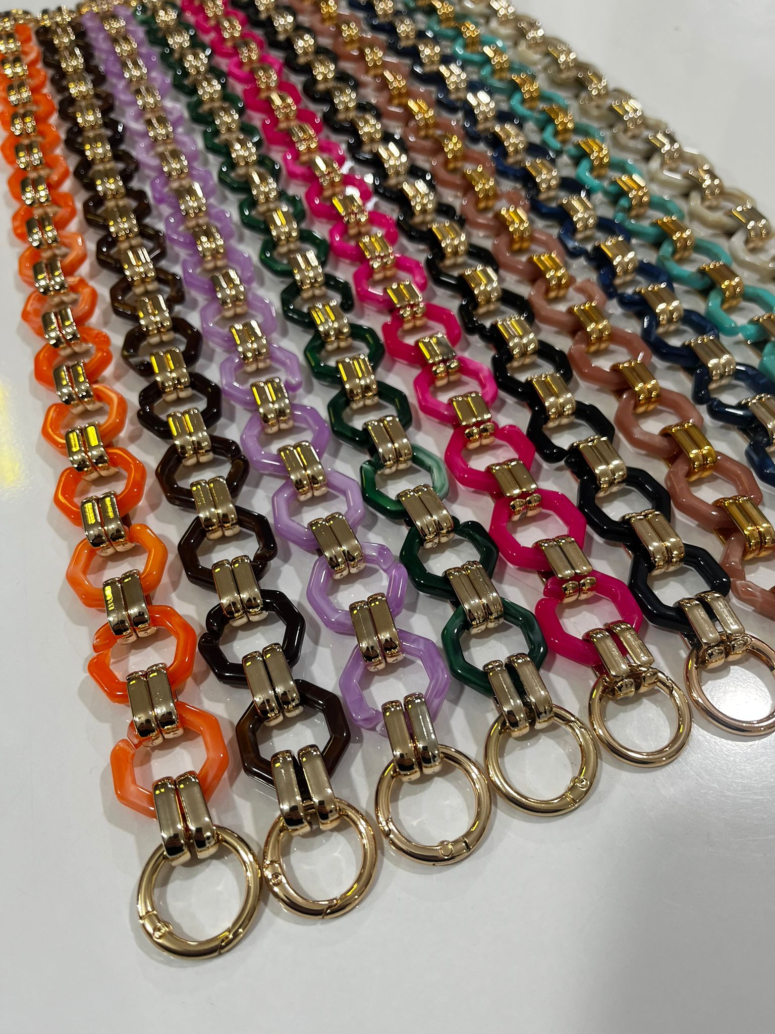 Akrilik Beşgen Zincir Çanta Sapı 45 CM (Adet)