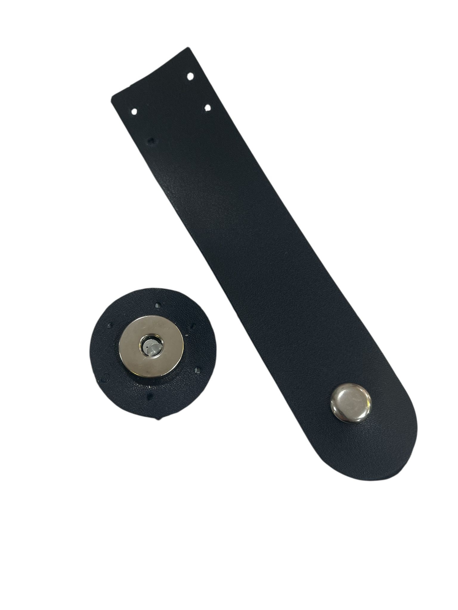 Mini çanta çıt çıt kapama deri - lacivert gümüş metal