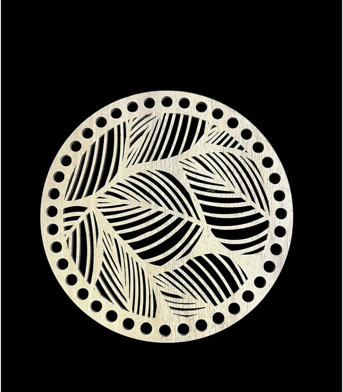 desenli ahşap plaka yaprak desenli