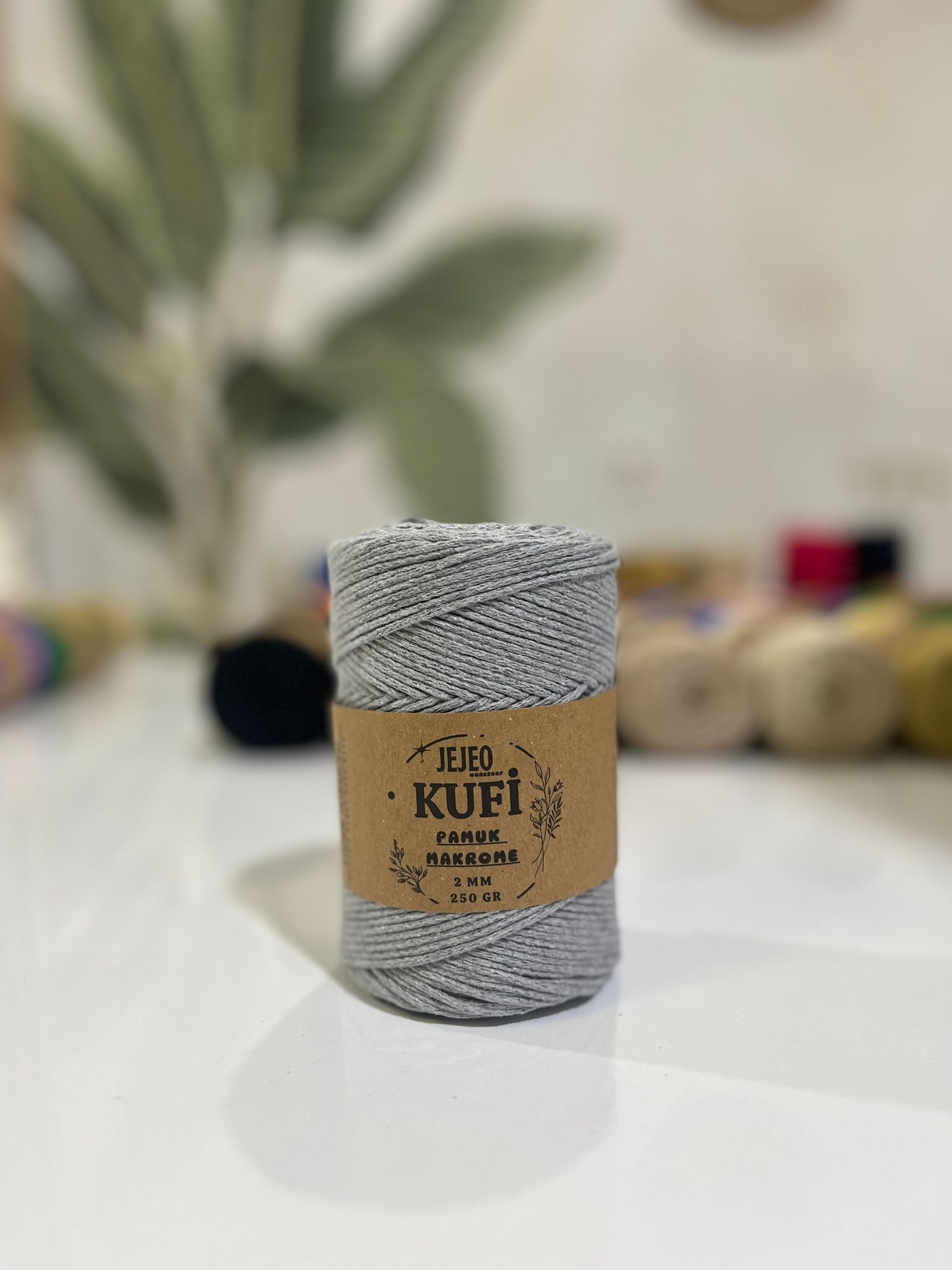 jejeo Kufi Pamuk Makrome  - gri