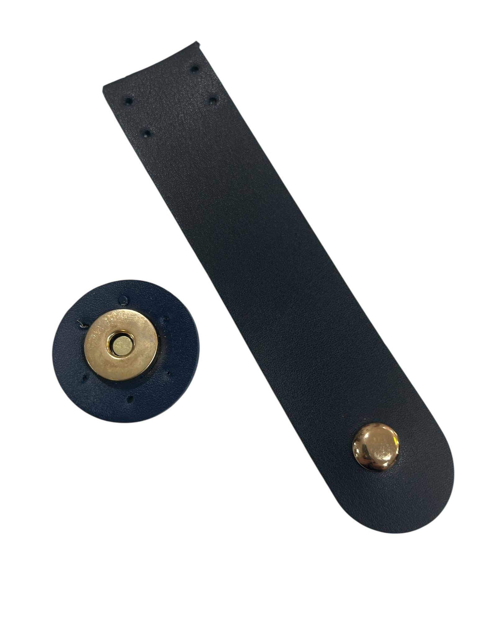 Mini çanta çıt çıt kapama deri - lacivert gold metal