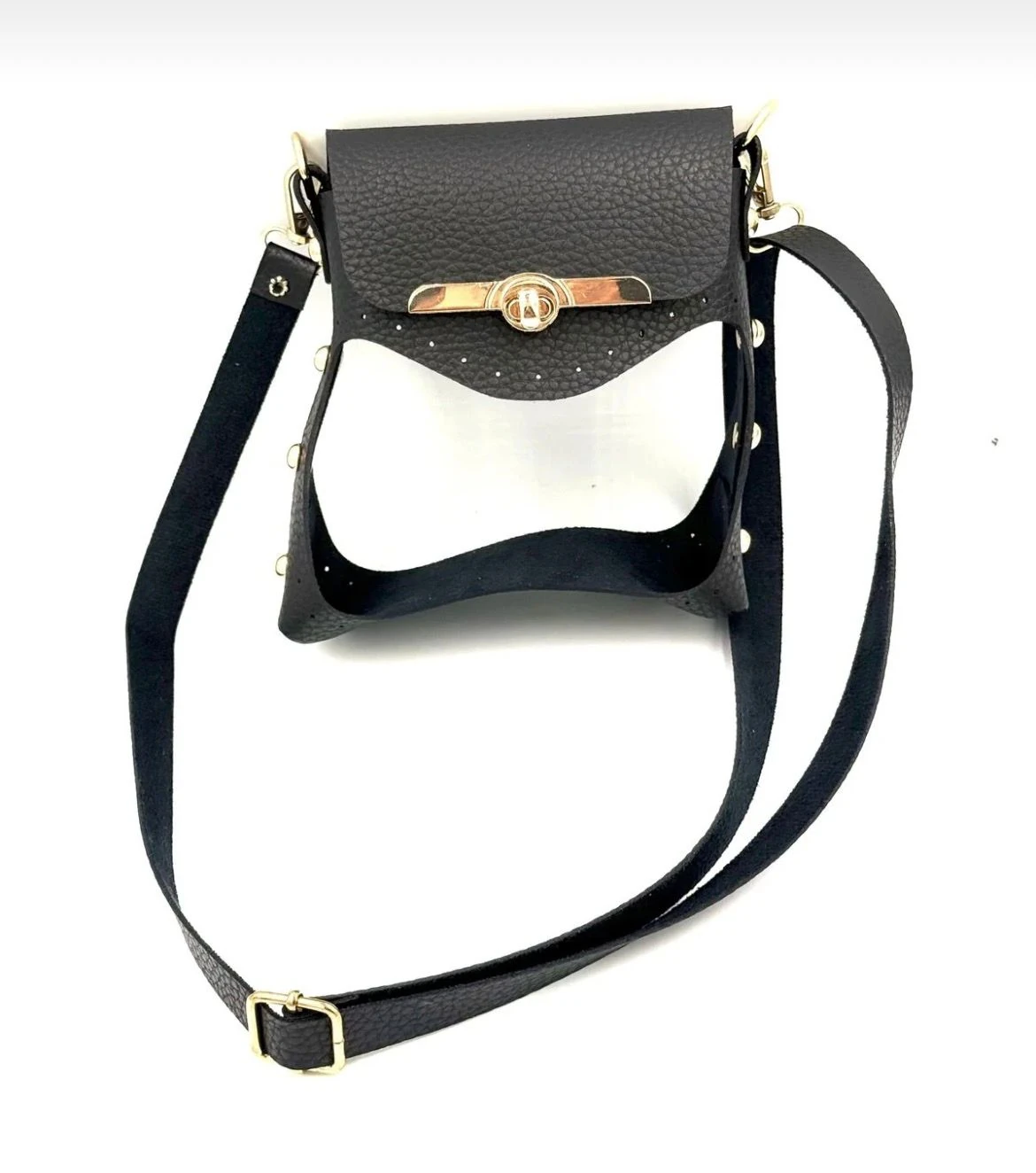 Oymalı Telefon Çanta Seti - siyah