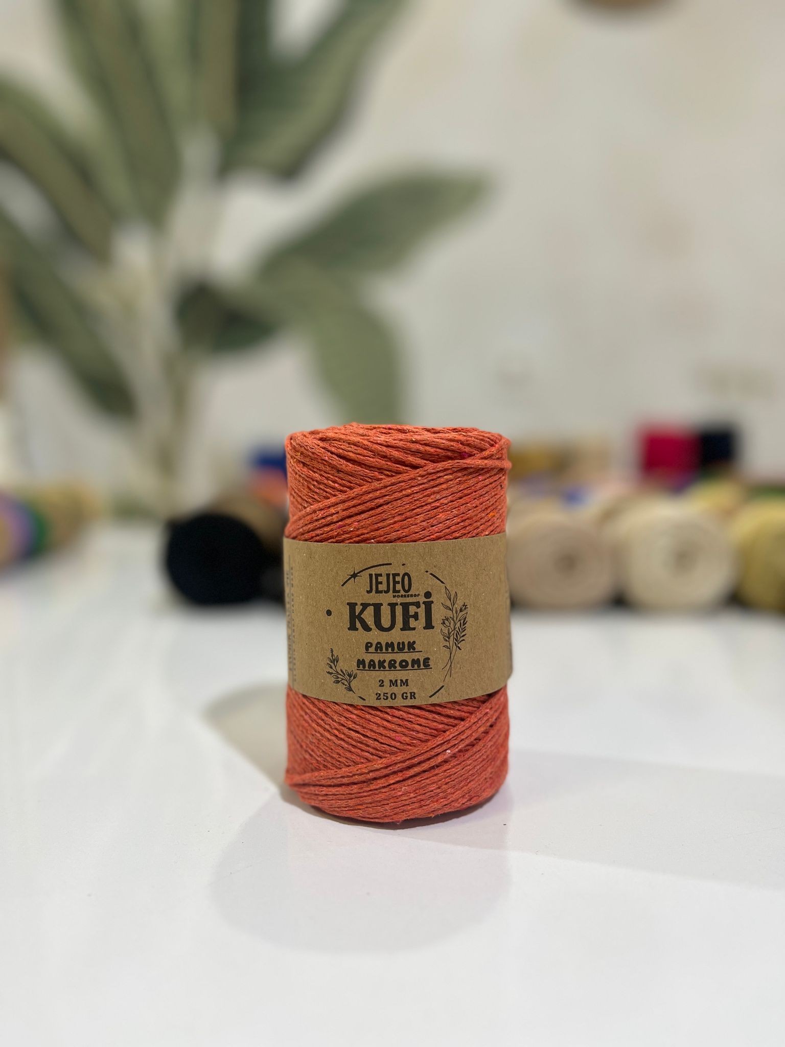 jejeo Kufi Pamuk Makrome  - turuncu
