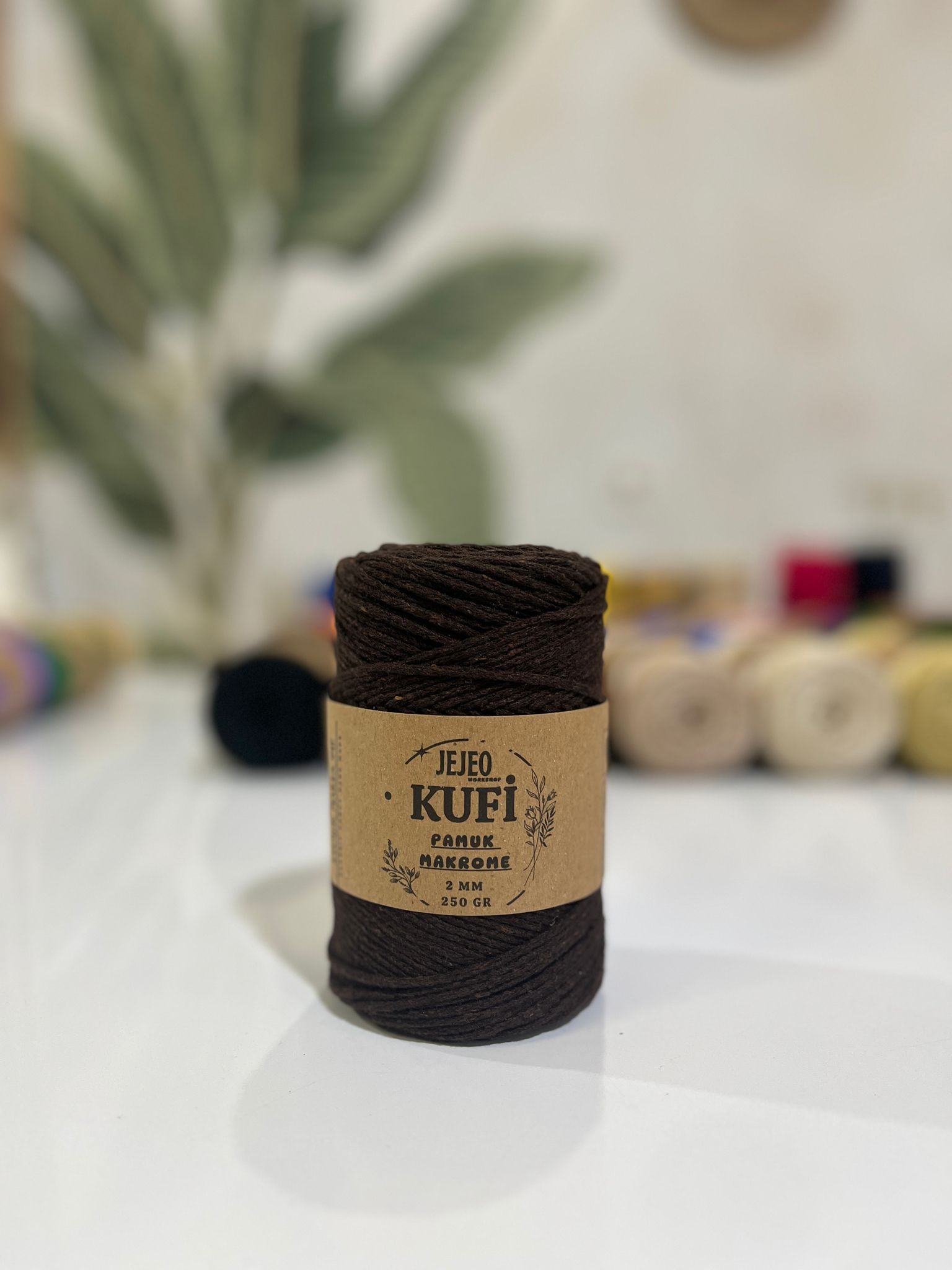jejeo Kufi Pamuk Makrome  - kahverengi