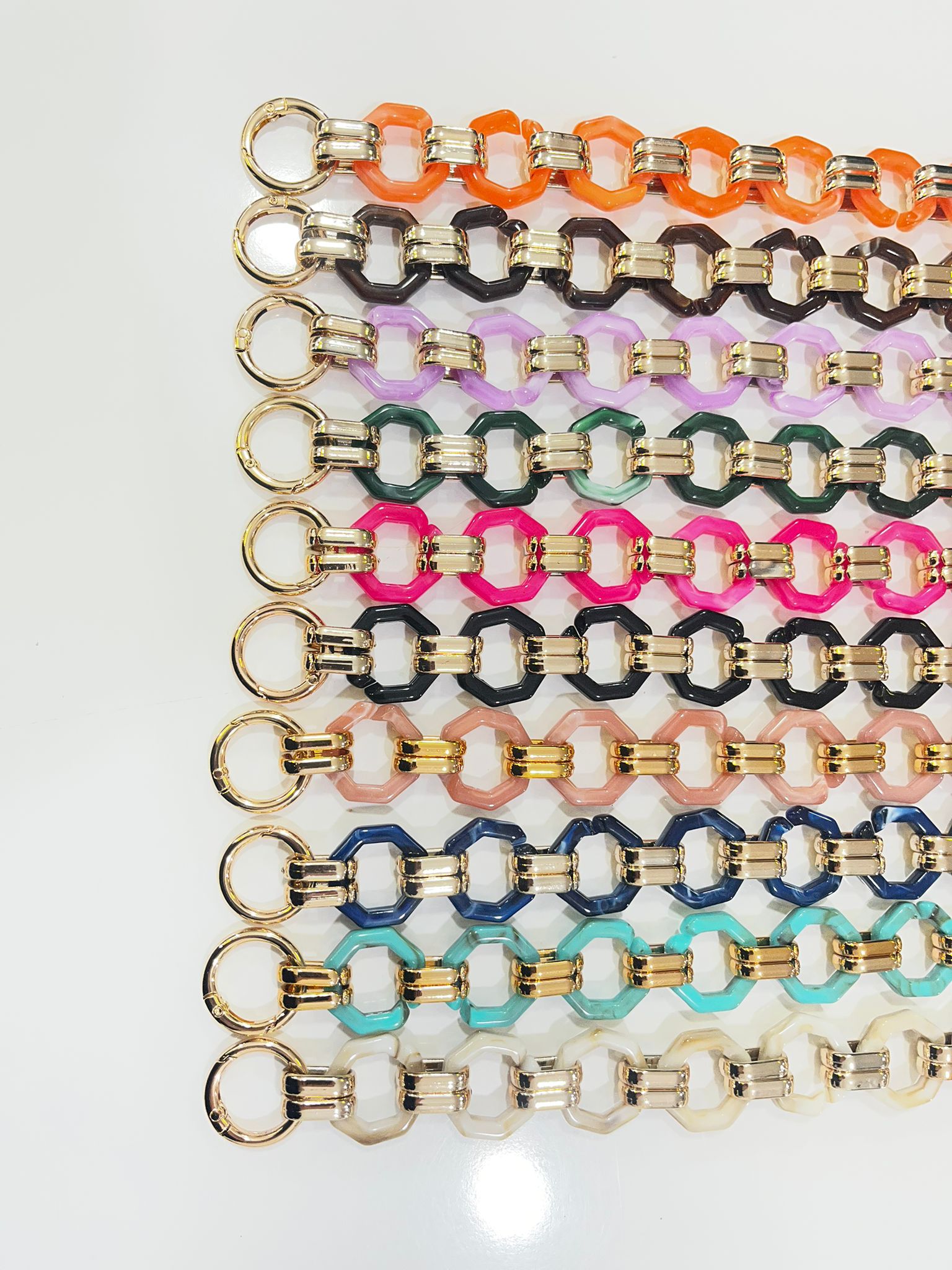 Akrilik Beşgen Zincir Çanta Sapı 45 CM (Adet)