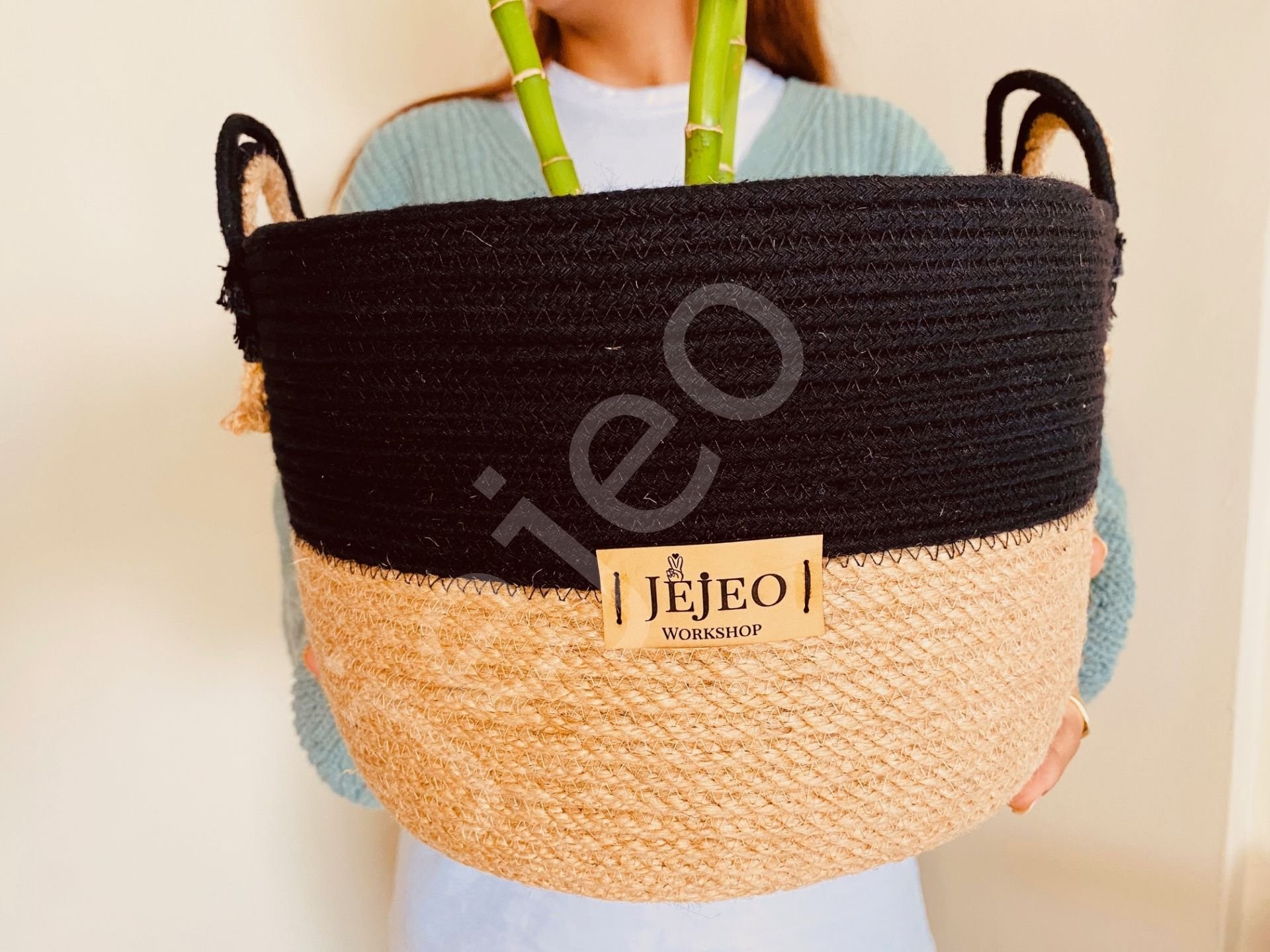 jejeo çok amaçlı kordon ip sepet/saksı
