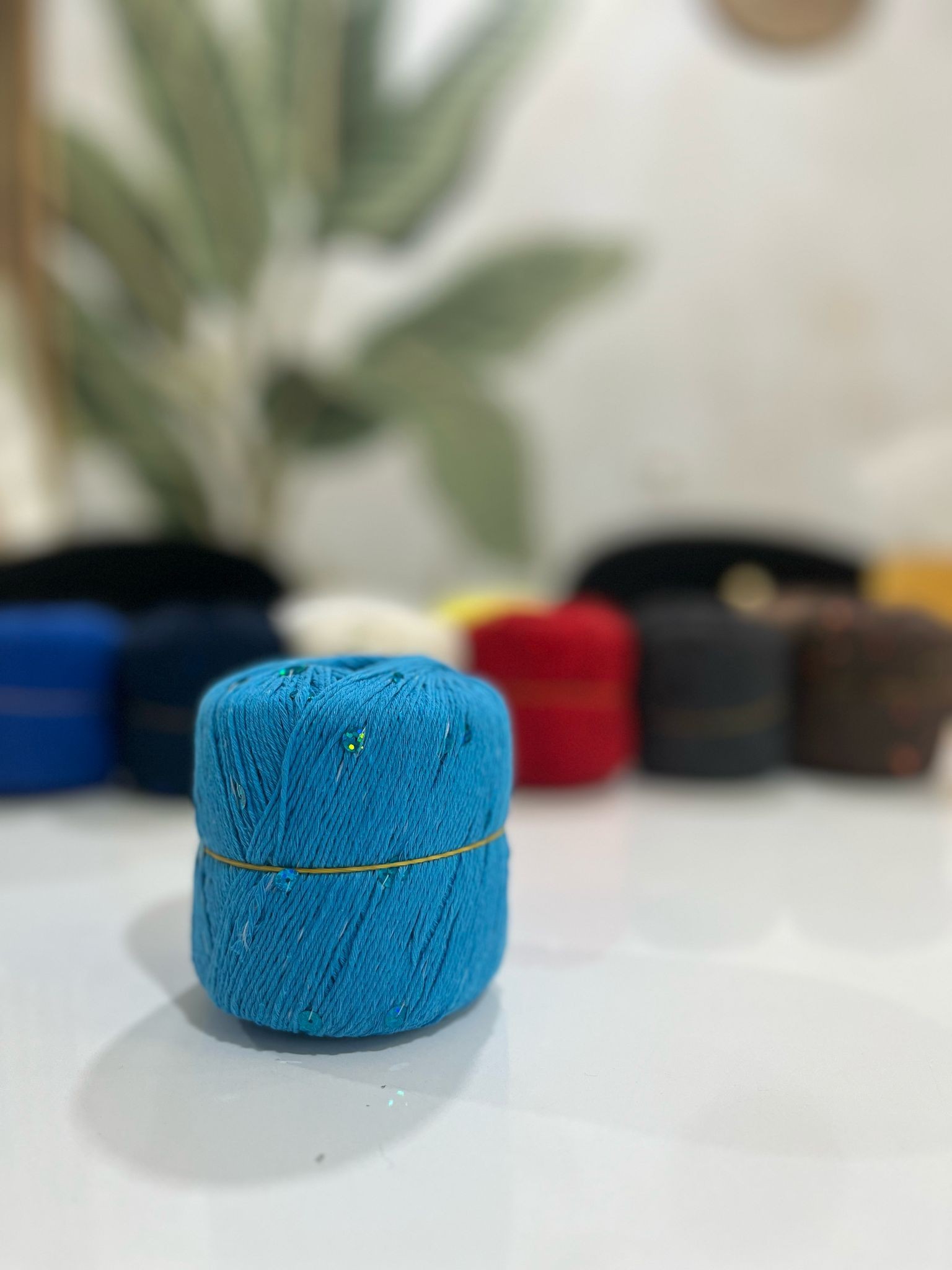 Pullu ip 50 gr - mavi pullu
