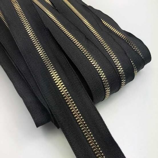 Metrelik fermuar 50 cm Siyah - gold