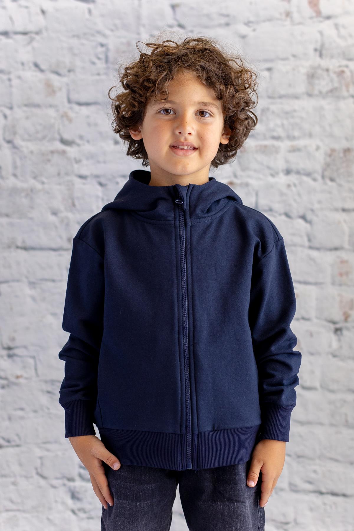 Unisex Çocuk Basic Kapüşonlu Ceket