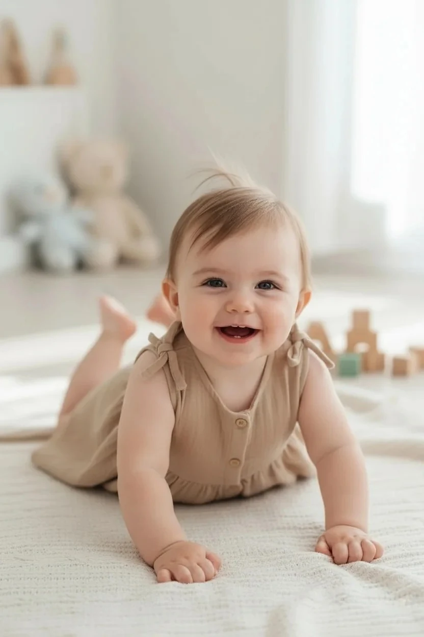 Kız Bebek Müslin A.Kahve Elbise