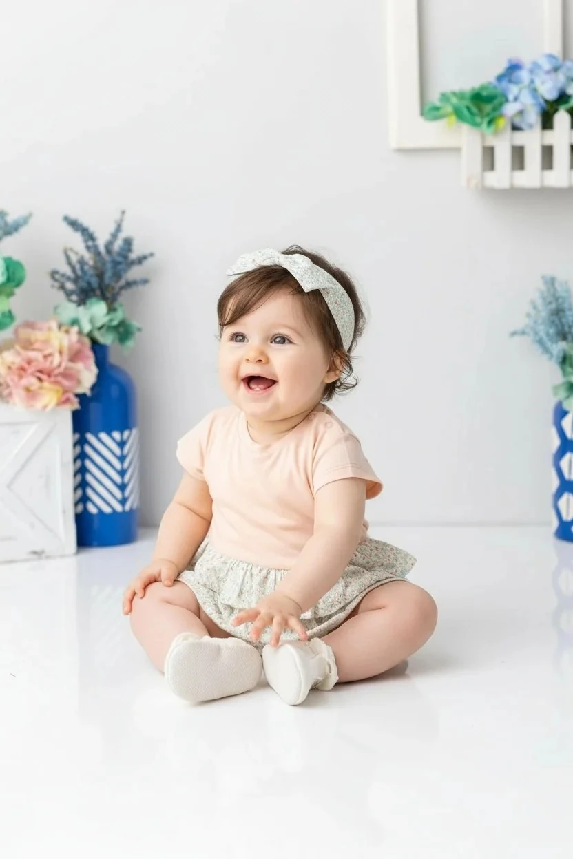 Kız Bebek Bandanalı Fırfırlı Çıtçıtlı Body