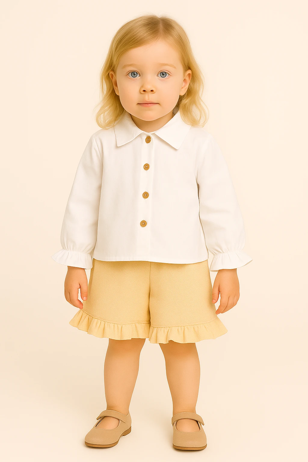 Poplin Waffle Takım Sarı