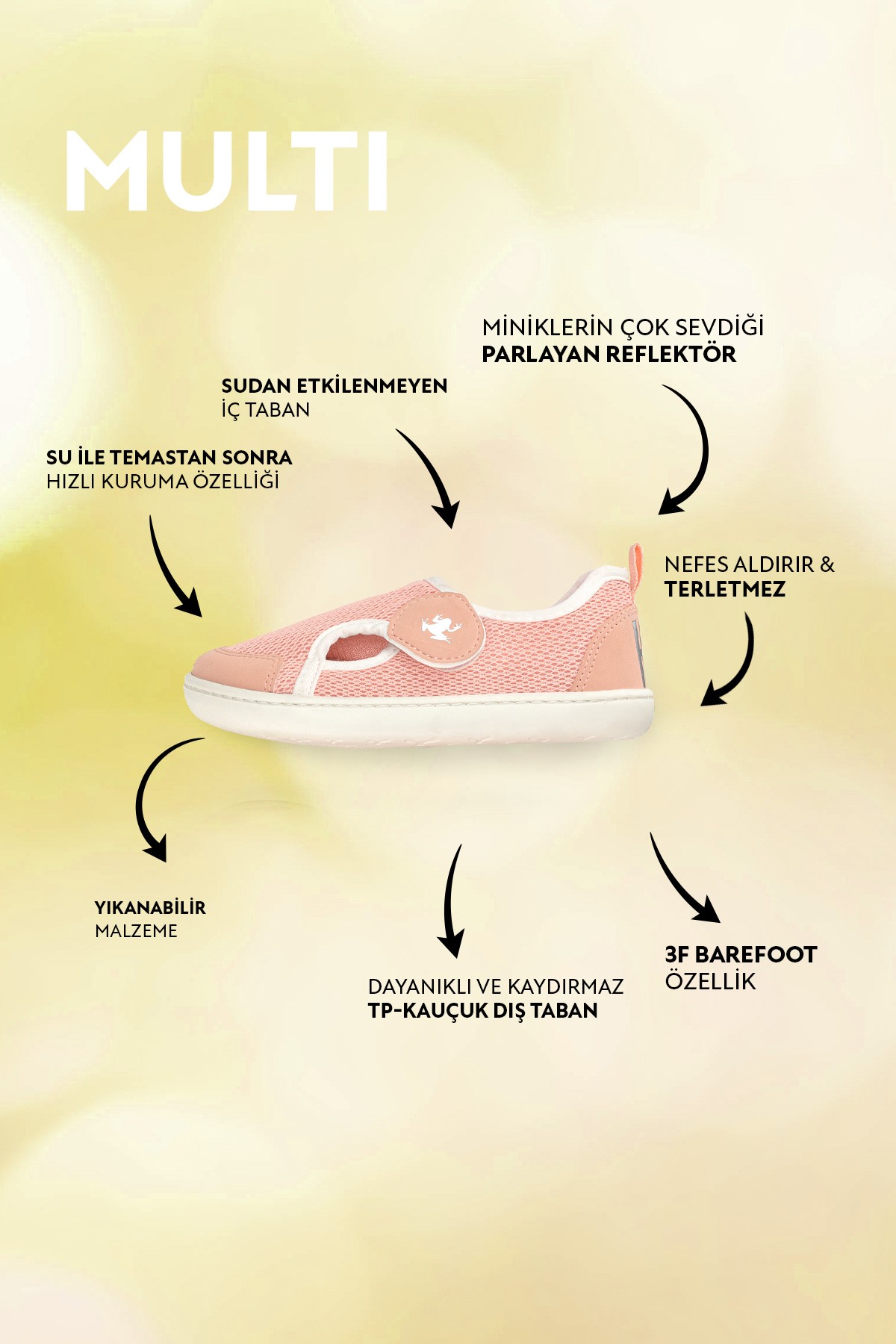 Multi Lacivert Mix Barefoot Çocuk Ayakkabı