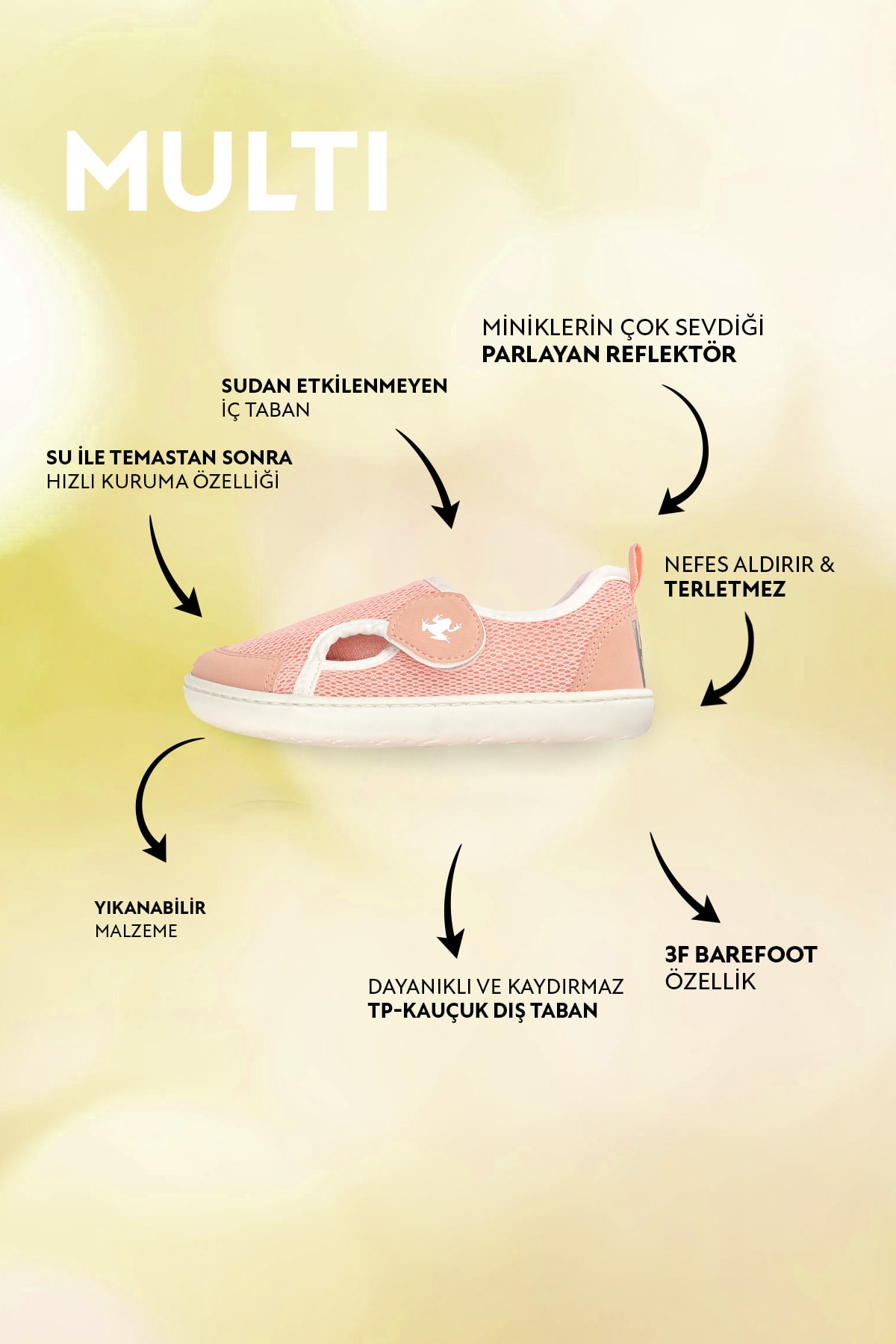 Multi Lacivert Mix Barefoot Çocuk Ayakkabı