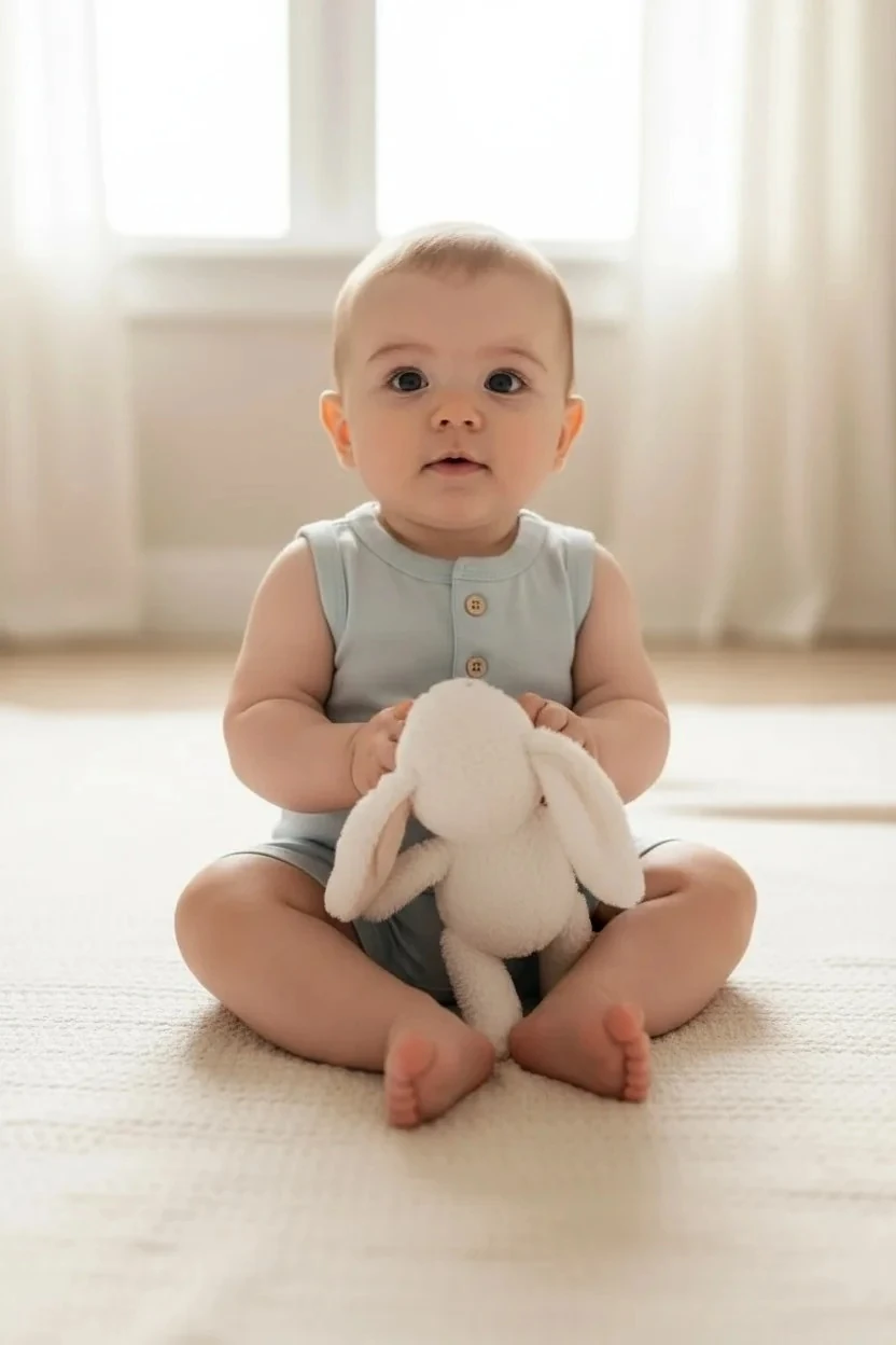 Erkek Bebek Mavi Renk Kısa Tulum