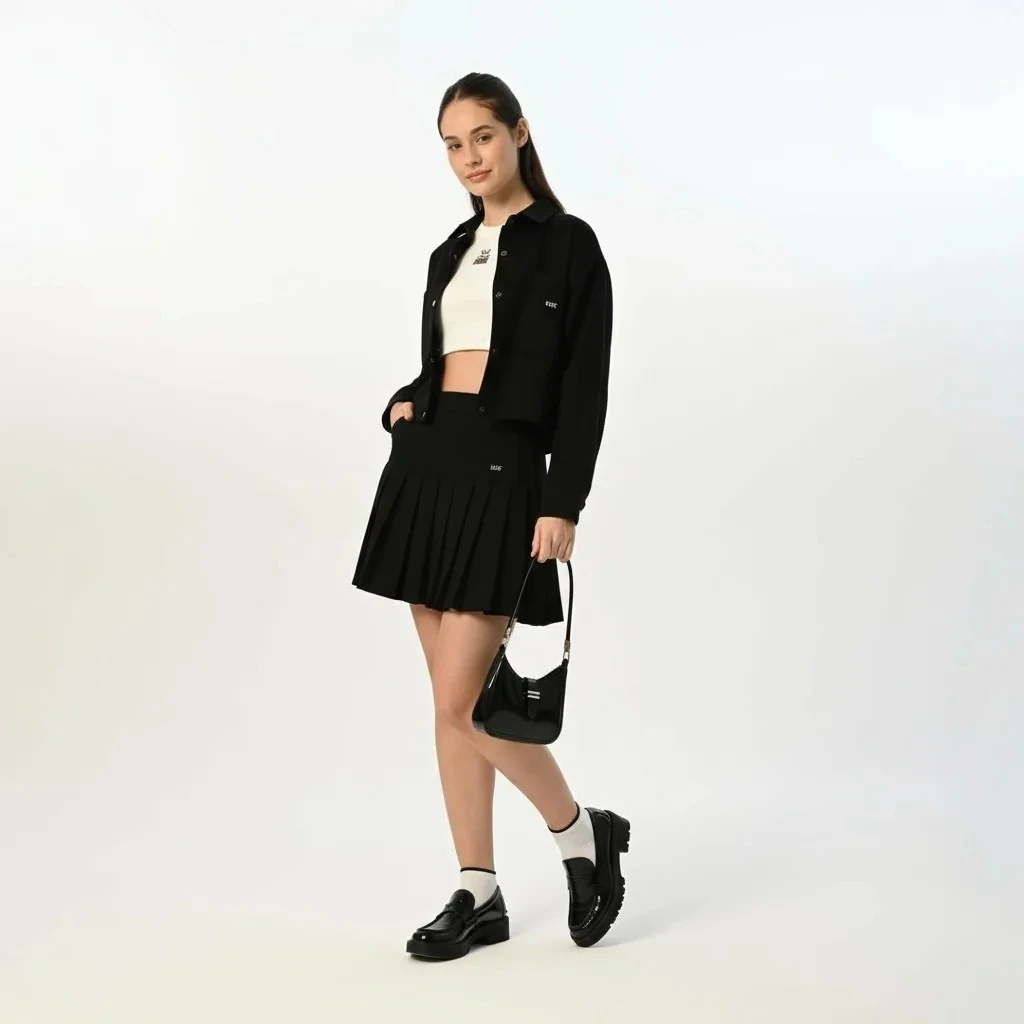 Gabardin Siyah Ceket Etek Takım