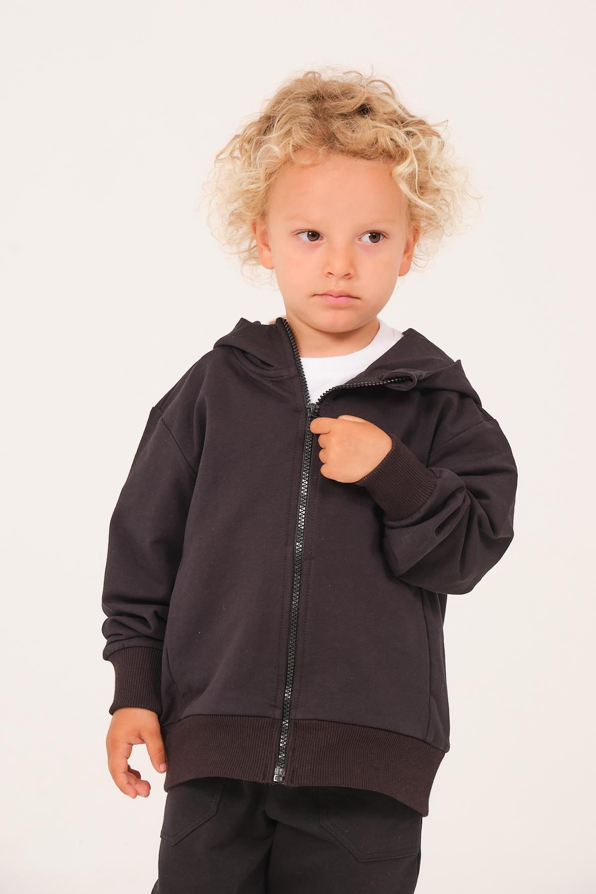 Unisex Çocuk Basic Kapüşonlu Ceket