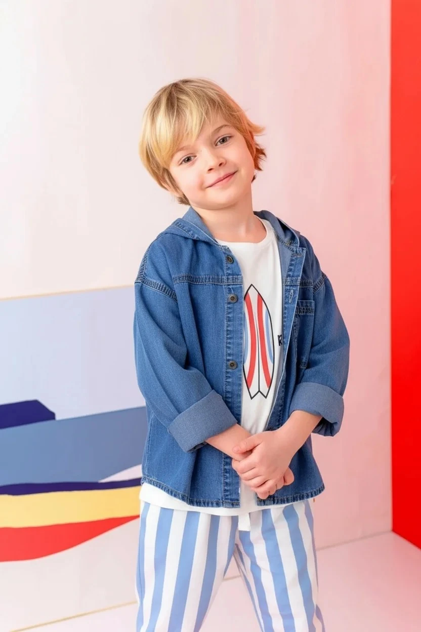 Erkek Çocuk Denim Kapşonlu Gömlek