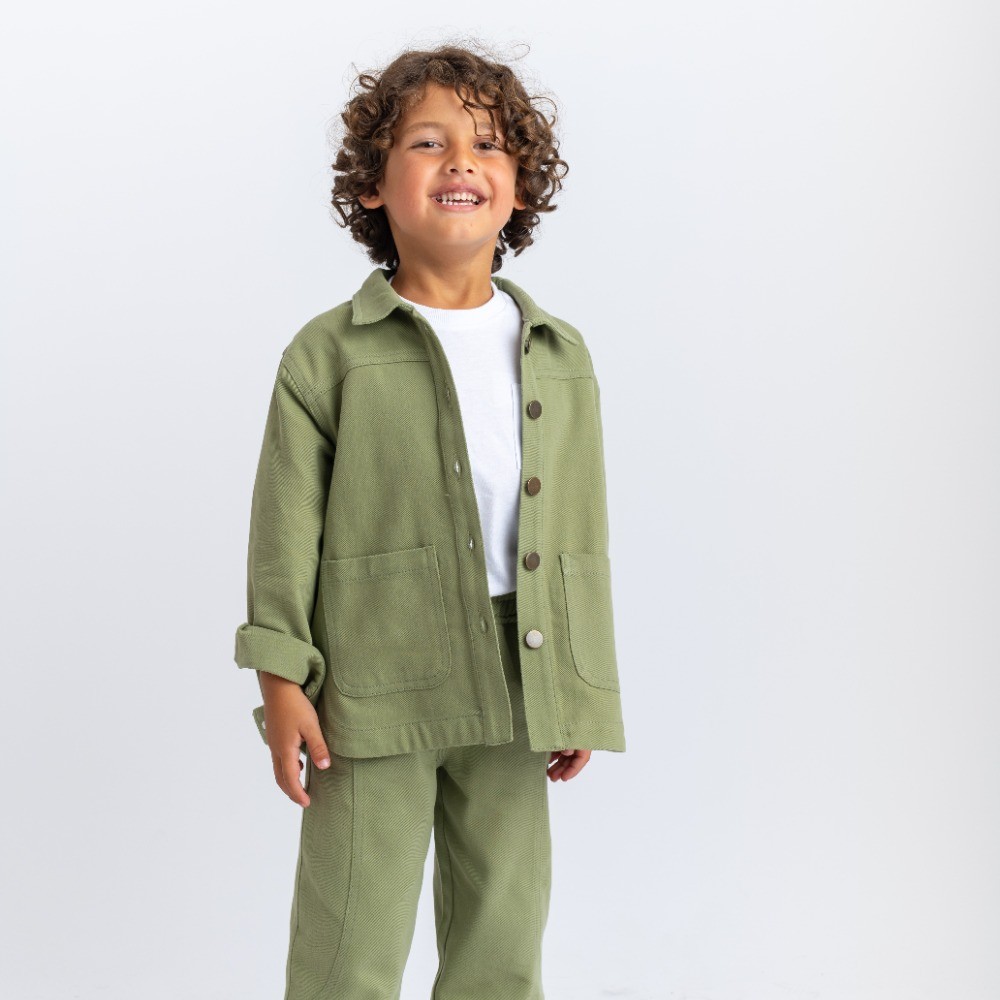 Unisex Gabardin Ceket Yeşil