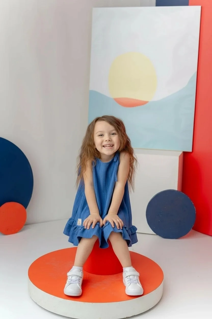 Kız Çocuk Fırfırlı Askılı Elbise