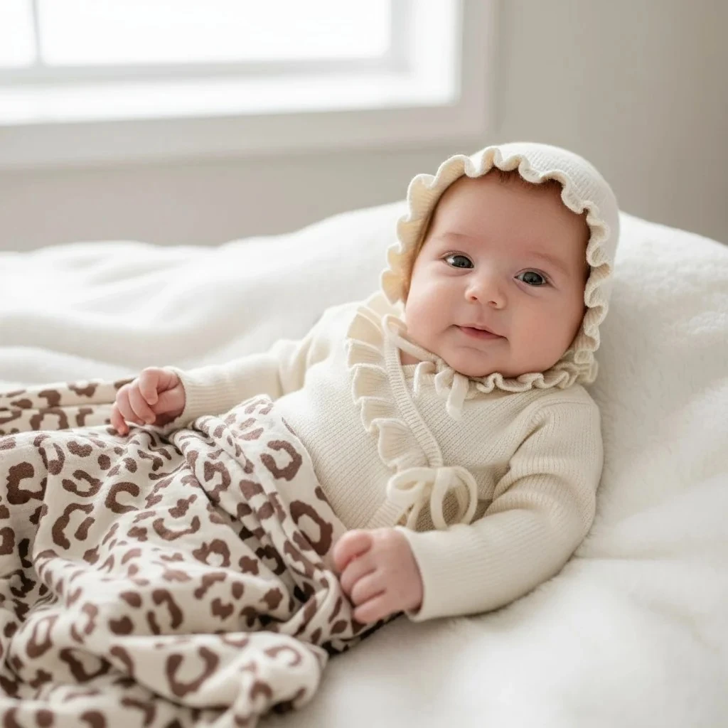 KIZ BEBEK 0-3 AY KRUVAZE FIRFIRLI 3LÜ SET