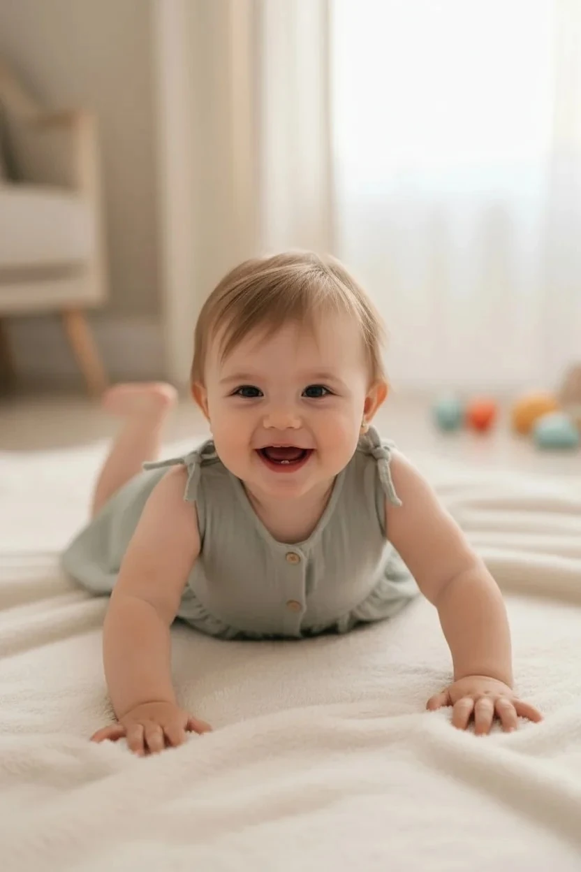 Kız Bebek Müslin Gri Elbise