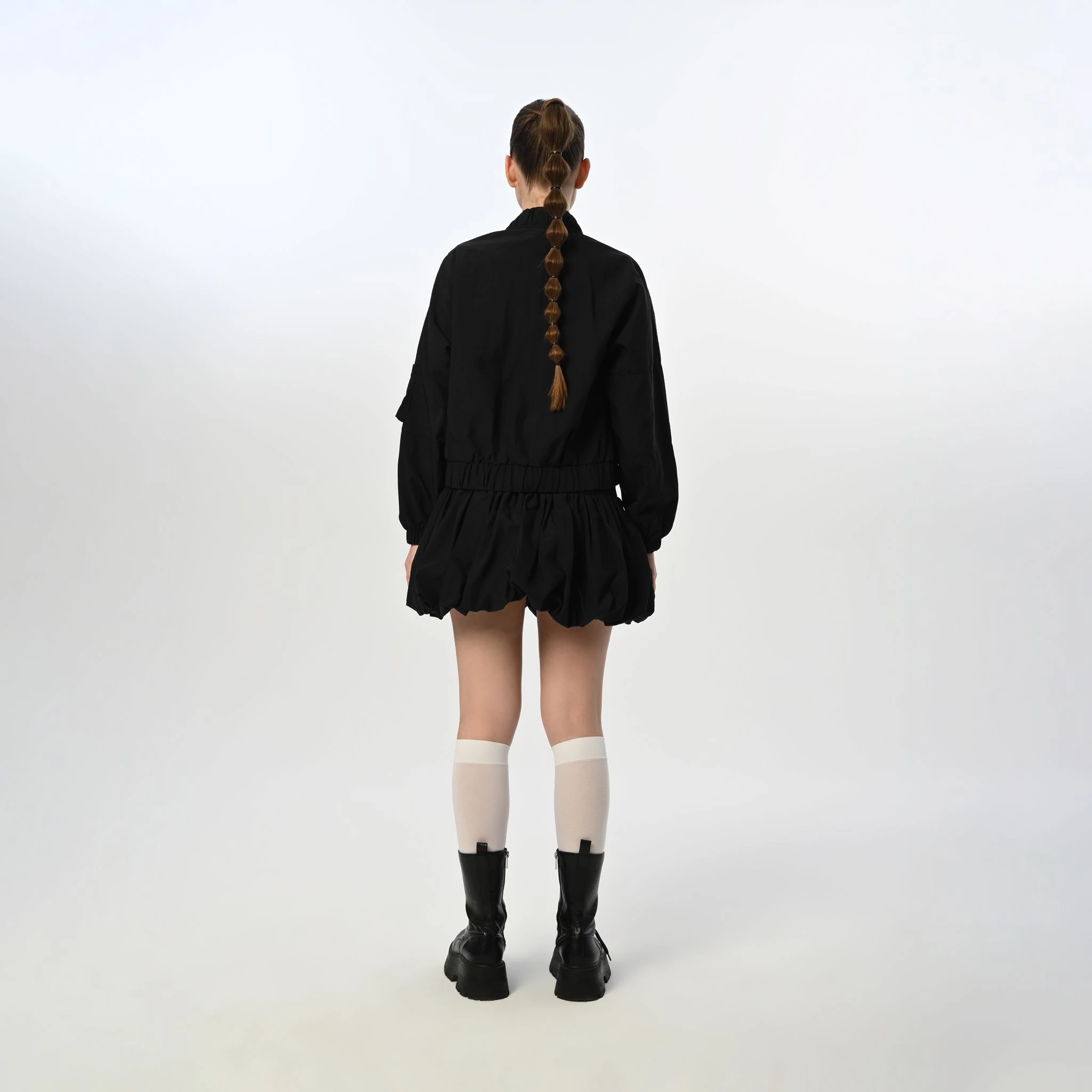 Fermuarlı Siyah Ceket Etek Takım