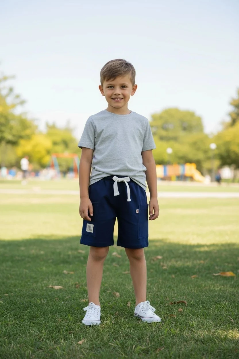 Erkek Çocuk Yandan Cepli Kısa Şort