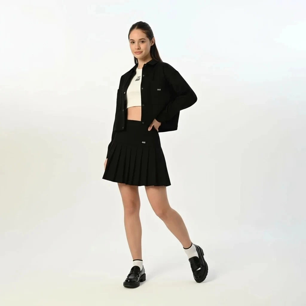 Gabardin Siyah Ceket Etek Takım