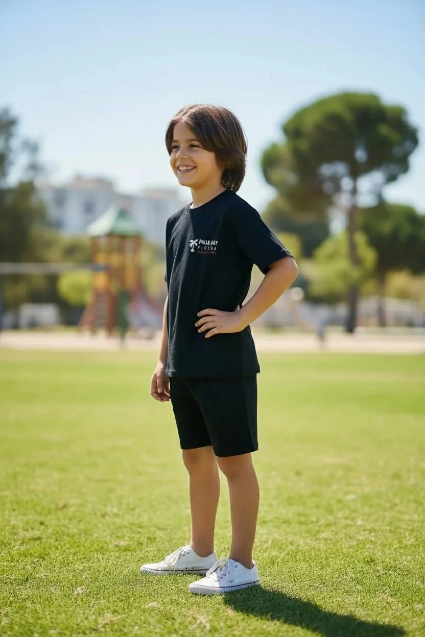 Erkek Çoçuk Sörf Baskılı T-Shirt Kısa Şort Takım