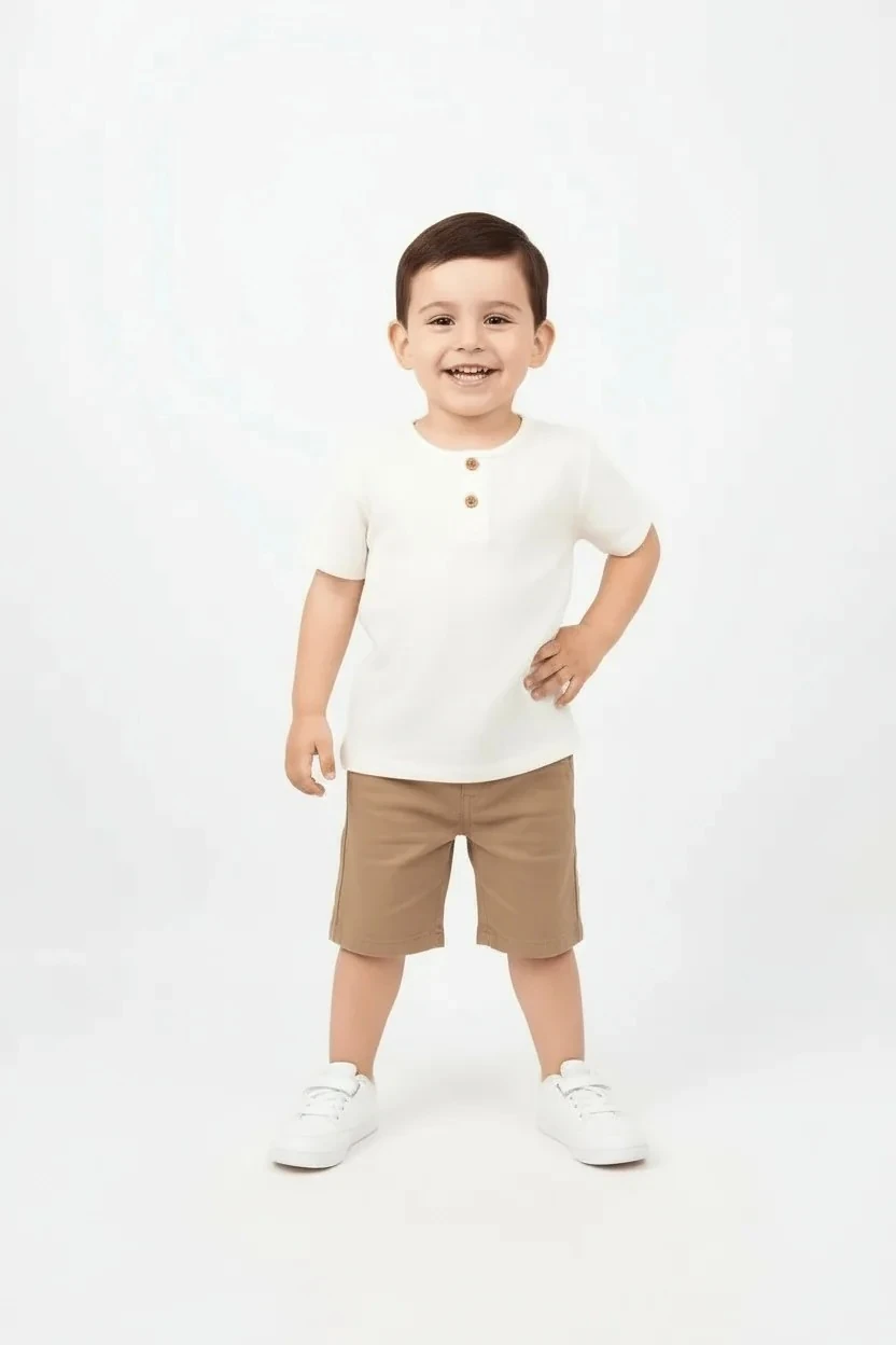 Kahve Şortlu Müslin Takım