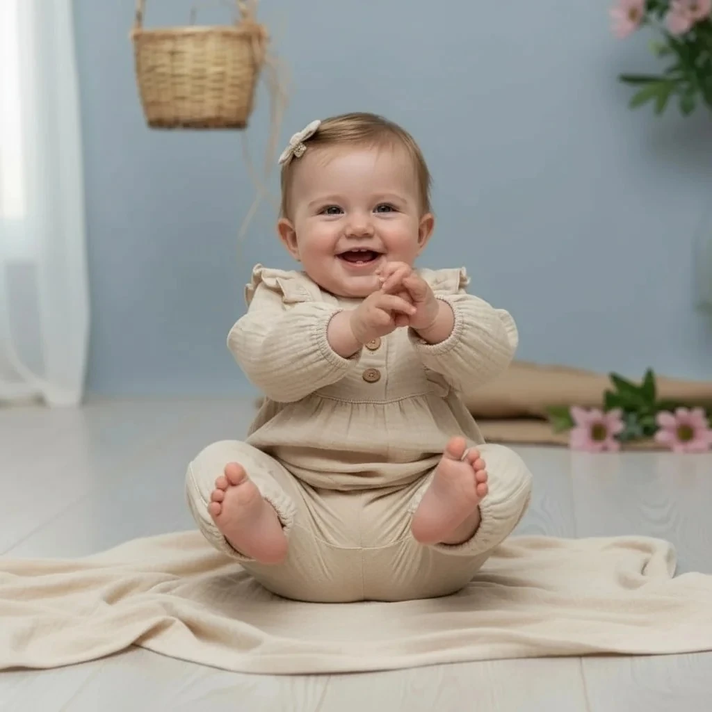 Kız Bebek Müslin Alt Üst Takım