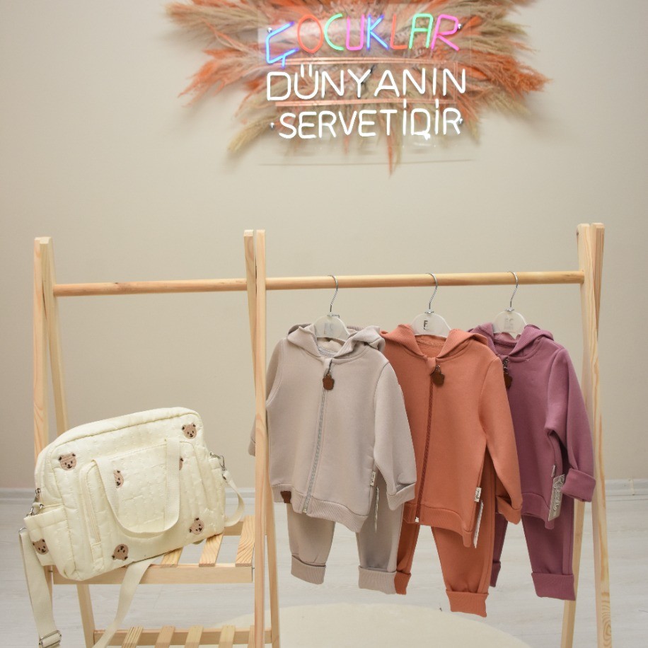 Bebek Unisex Kapşonlu Eşofman Takımı