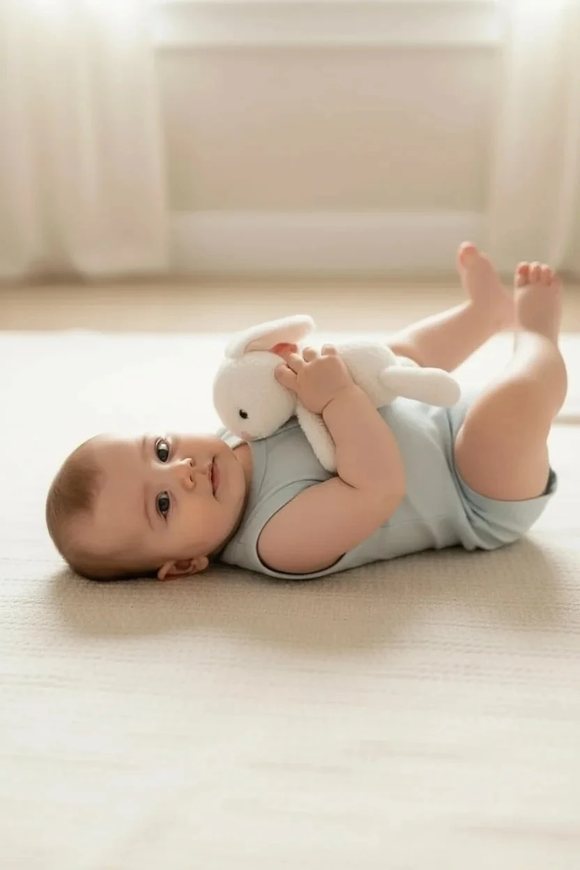 Erkek Bebek Mavi Renk Kısa Tulum