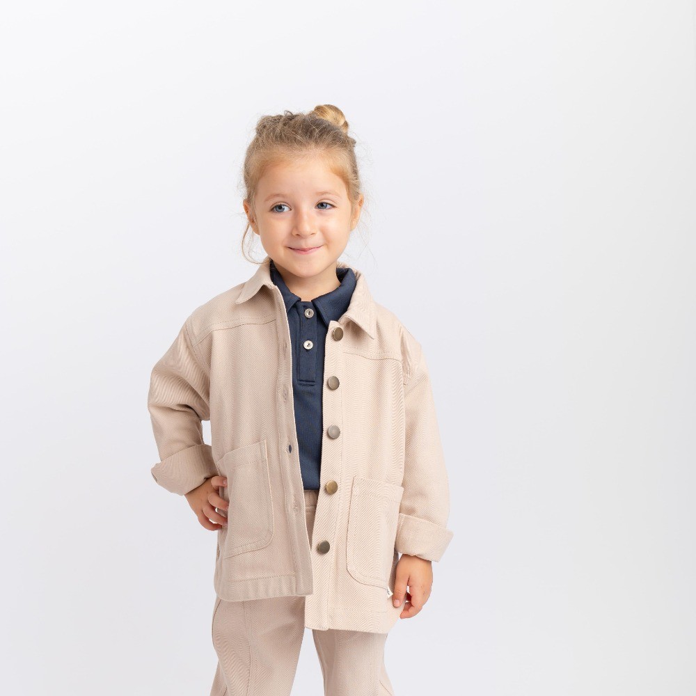 Unisex Gabardin Ceket Bej