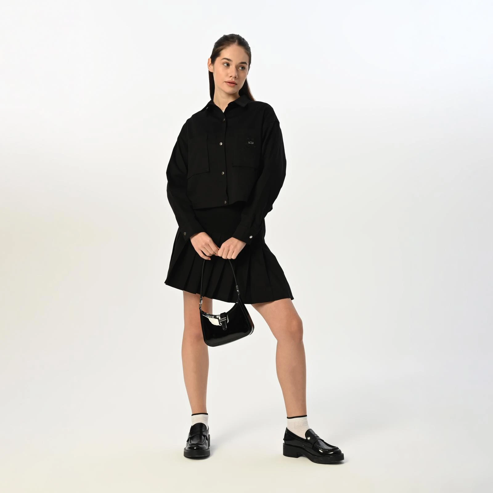 Gabardin Siyah Ceket Etek Takım